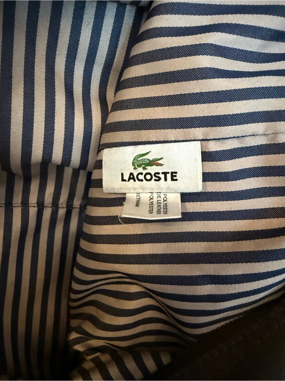 Lacoste… Brown Canvas Crossbody Tote Bag
